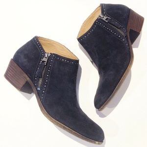 Lucky Brand Benna Navy Suede Zip Bootie